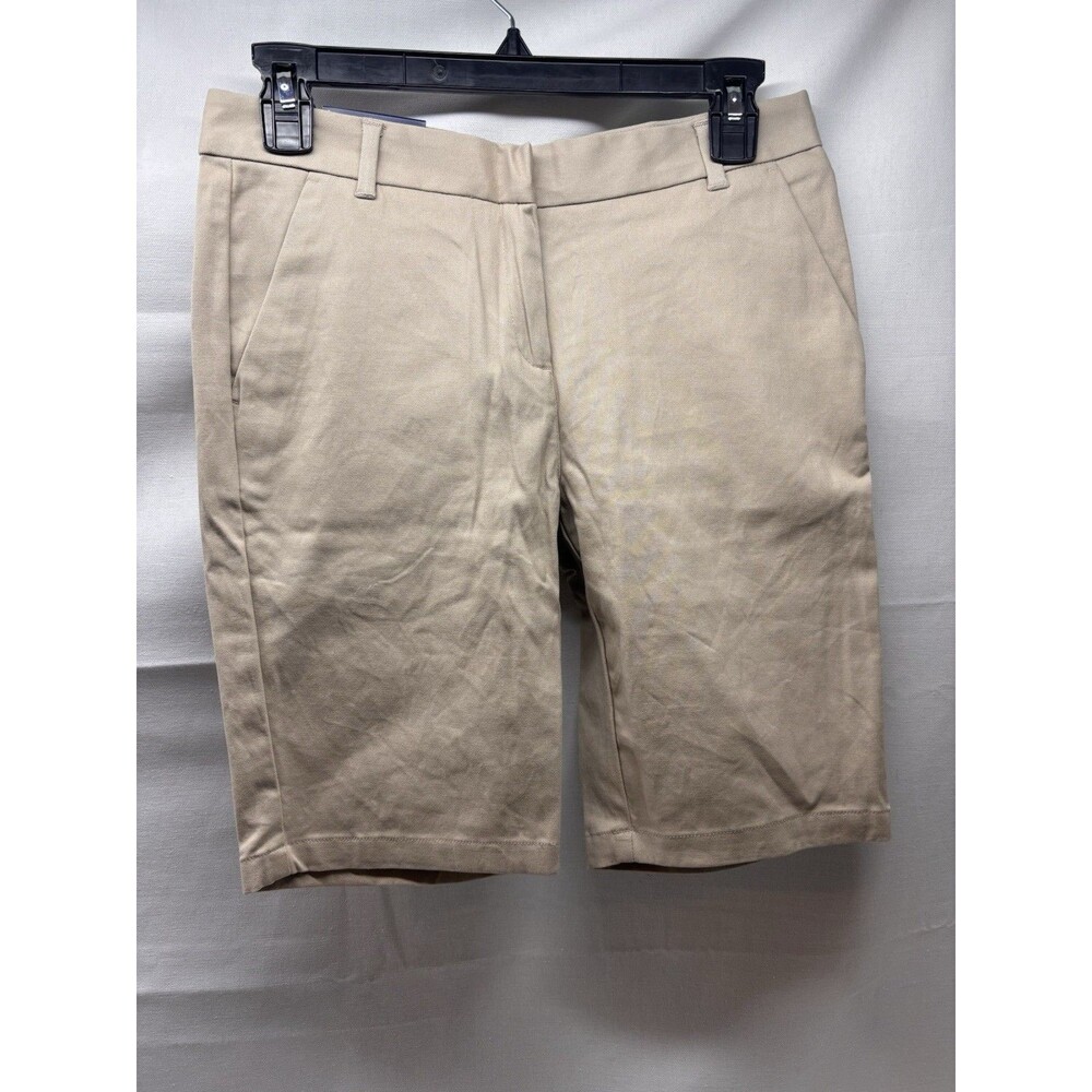 IZOD Girls School Uniform Shorts Size 7 Khaki Stretch Adjustable Waist NWT